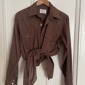 Vintage Wrangler Western Shirt – Chocolate Brown – Women’s M